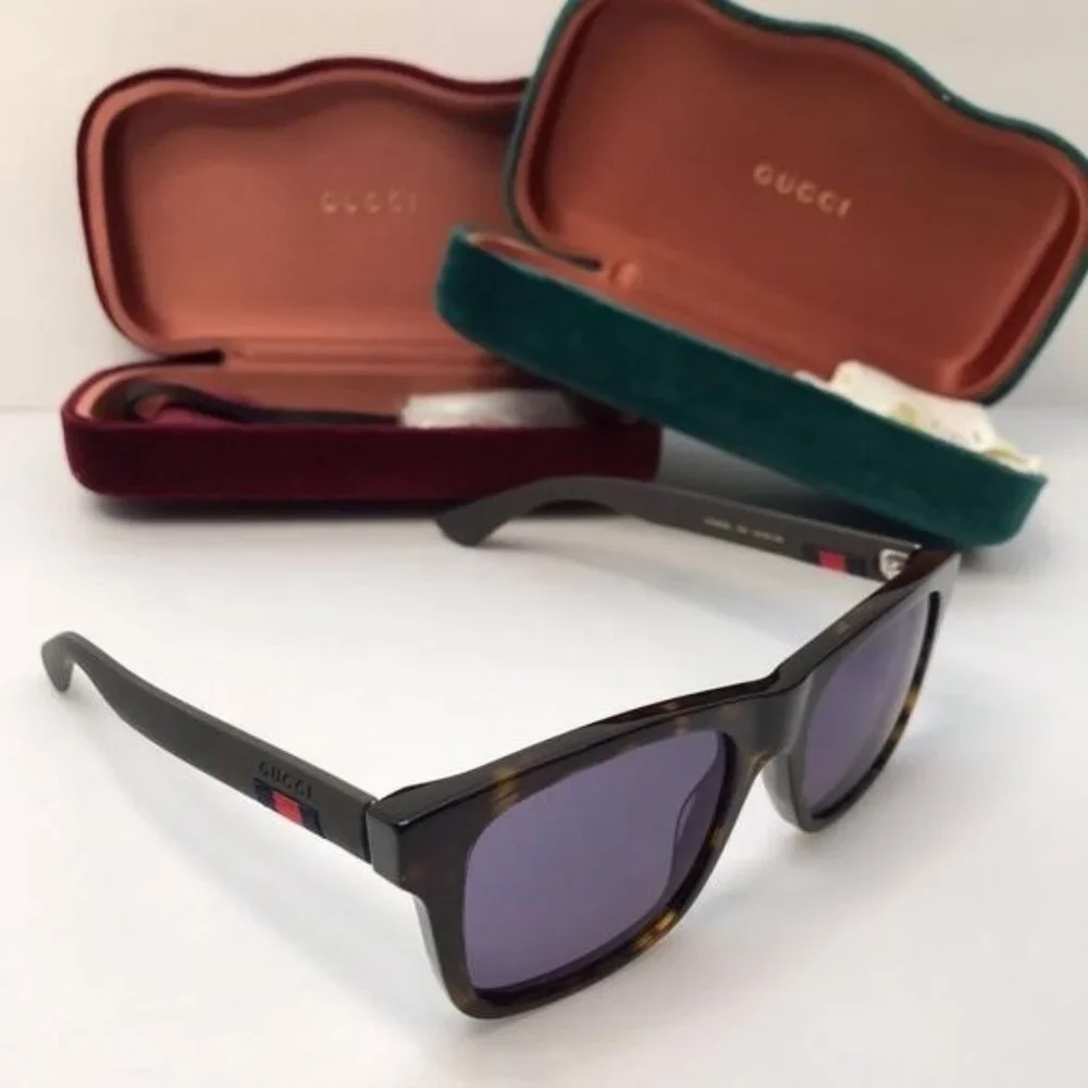 - New- 💯 original Gucci Grey/Brown Havana GG0008S Square Sunglasses